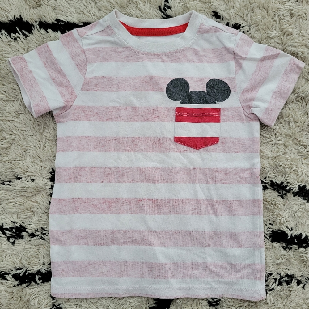 Disney Junior Mickey Stripe Pocket T-Shirt Size 4